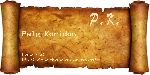 Palg Koridon névjegykártya